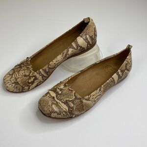 Salpy Hand Made Shoes Emily Flats Snake Reptile Print size 9-1/2